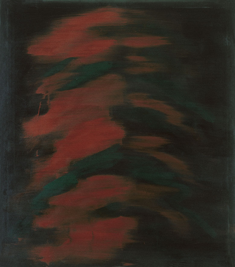 Schlange II, 1976 | Leimfarbe, Öl/Leinwand | 155 × 140 cm | WVZ 014