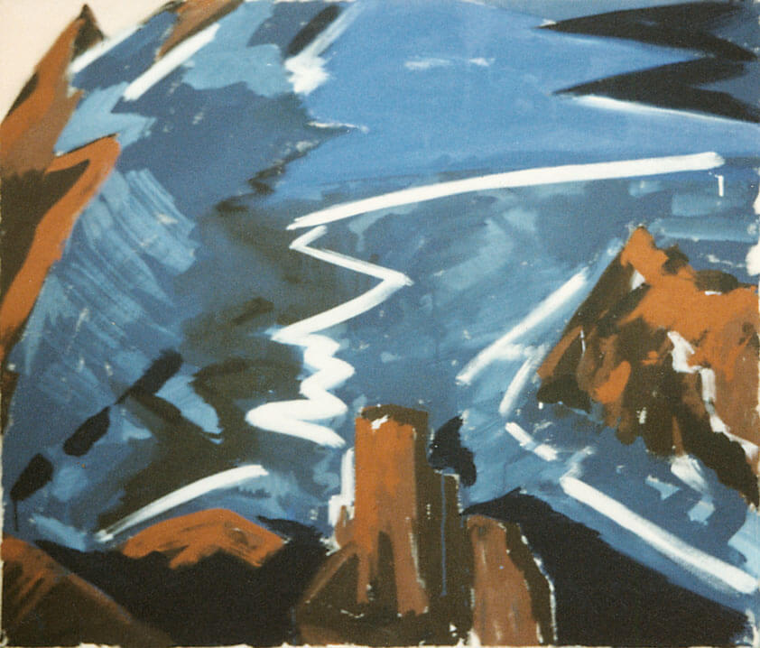 Marmolada, 1978 | Leimfarbe/Leinwand | 100 × 120 cm | WVZ 056
