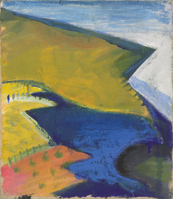 Bernd Zimmer | Schneekante, 1978 | Leimfarbe, Pastell/Leinwand | 30 × 25 cm | WVZ 060