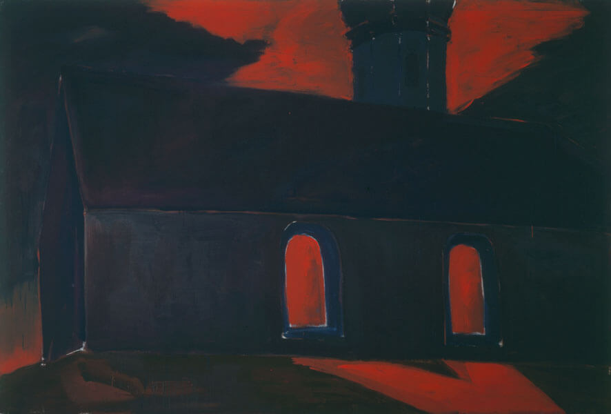 Kirche. Ilkahöhe, 1978/79 | Dispersion, Lack/Leinwand | 180 × 260 cm | WVZ 087