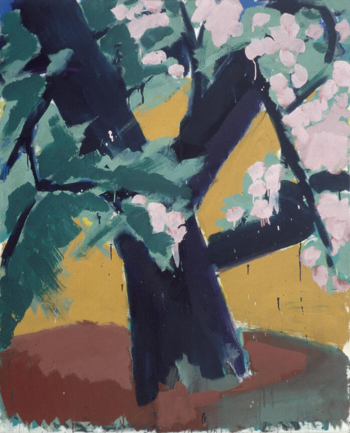 Kirschbaum, blühend, 1979 | Dispersion, Leimfarbe/Leinwand | 160 × 130 cm | WVZ 093