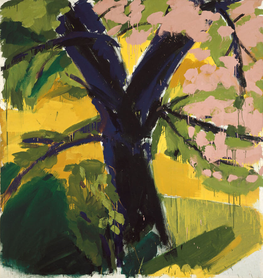 Kirschbaum, blühend, 1979 | Leimfarbe/Leinwand | 205 × 195 cm | WVZ 095