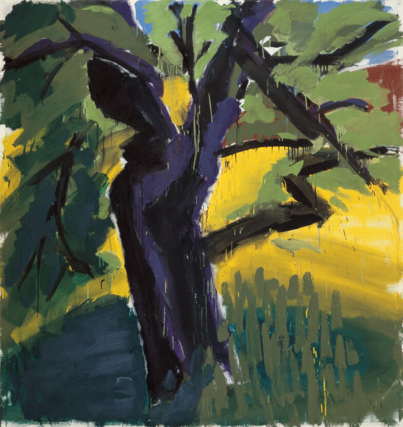 Apfelbaum I, 1979 | Dispersion, Leimfarbe/Leinwand | 205 × 195 cm | WVZ 102