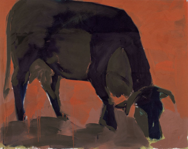 Bernd Zimmer | Weidende Kuh. EUROPA, 1980 | Dispersion, Kohle/Leinwand | 160 × 200 cm | WVZ 146