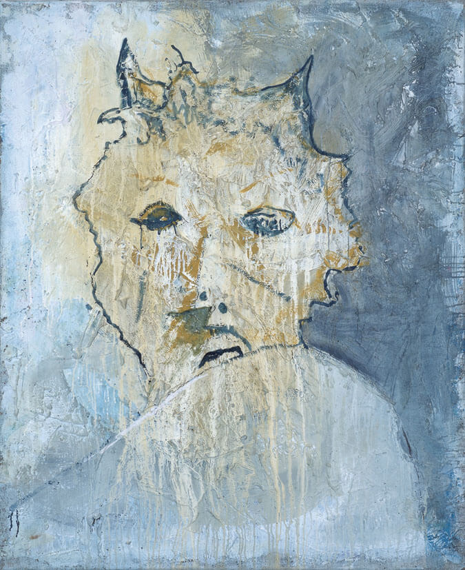 Bernd Zimmer | Maske. (Topeng), 1981 | Mischtechnik/Leinwand | 160 × 130 cm | WVZ 214