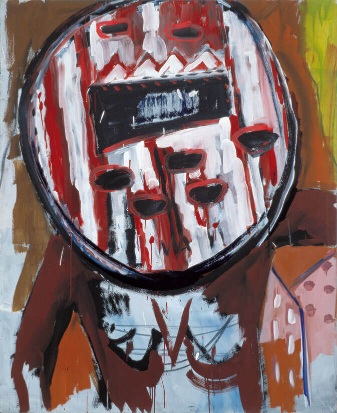 Maske. (Topeng), 1981 | Mischtechnik/Leinwand | 160 × 130 cm | WVZ 219
