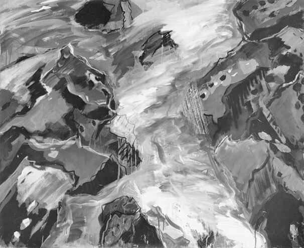 Bernd Zimmer | Wasserlauf, 1981 | Dispersion, Kreide/Leinwand | 130 × 160 cm | WVZ 246
