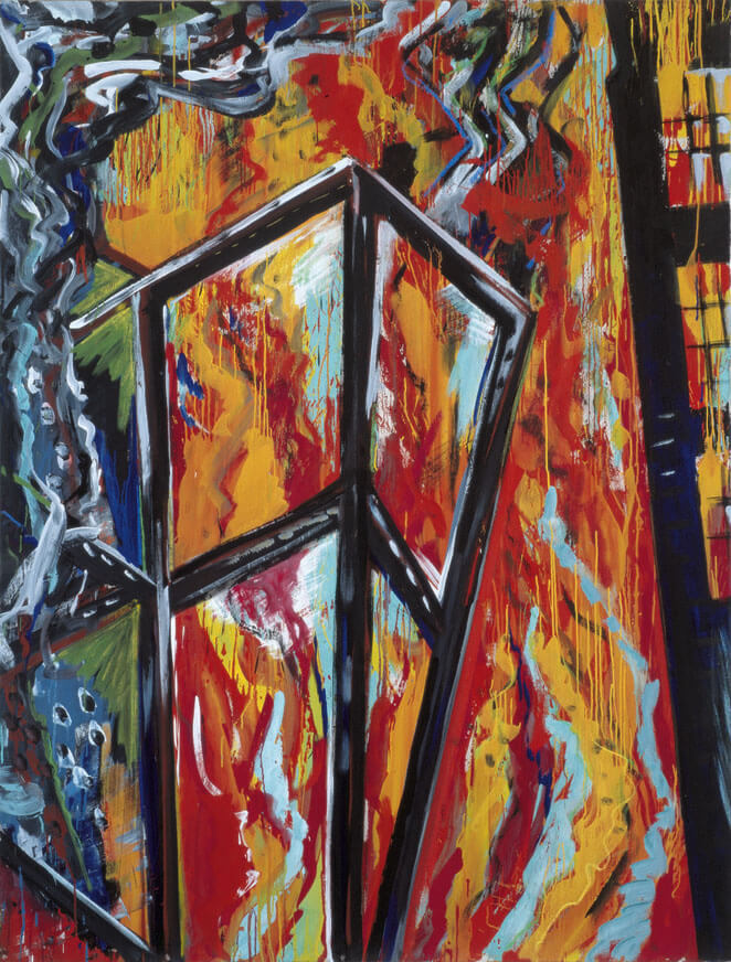 Feuerbild IV, 1981 | Dispersion, Öl/Leinwand | 210 × 160 cm | WVZ 259
