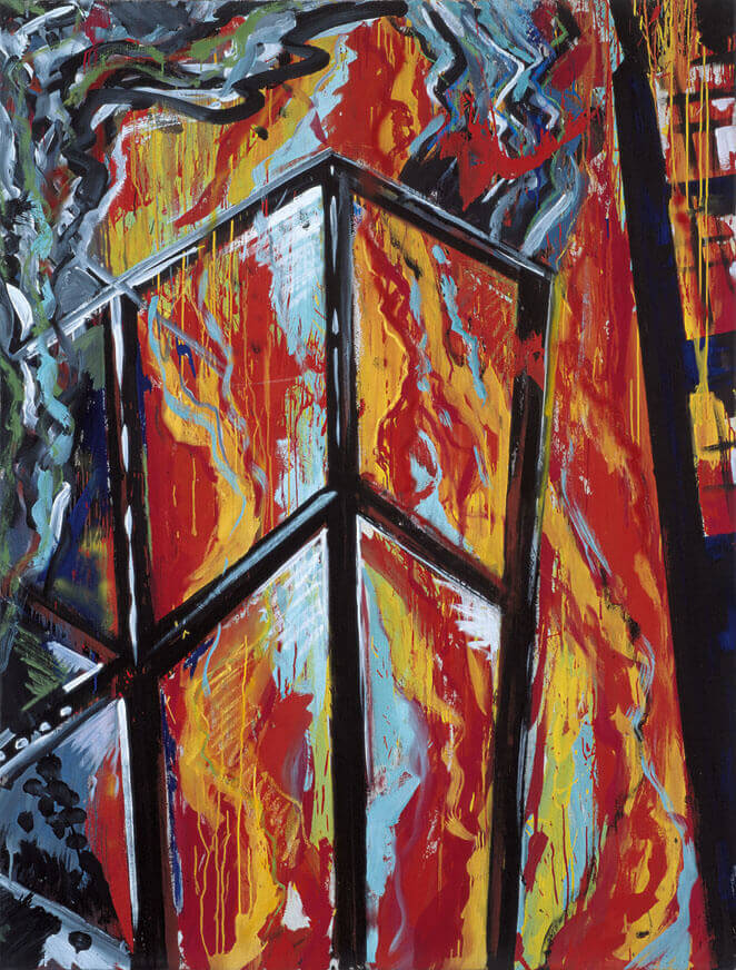 Feuerbild V, 1981 | Dispersion, Öl/Leinwand | 210 × 160 cm | WVZ 260