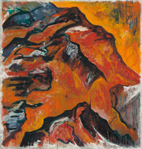 Bernd Zimmer | Berg. Orange, 1982 | Dispersion, Öl/Leinwand | 210 × 200 cm | WVZ 288