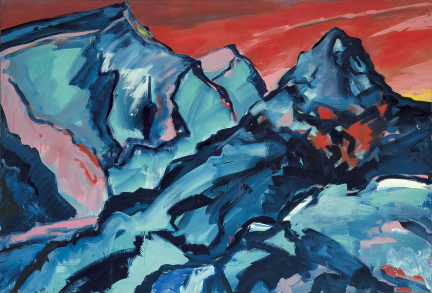 Bernd Zimmer | Winterlicher Sonnenuntergang, 1982 | Dispersion, Leimfarbe/Leinwand | 205 × 300 cm | WVZ 293