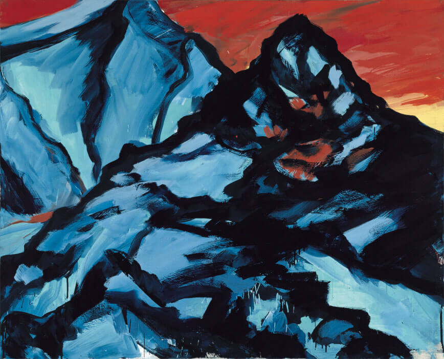 Bernd Zimmer | Winterlicher Sonnenuntergang, 1982 | Dispersion/Leinwand | 130 × 160 cm | WVZ 294