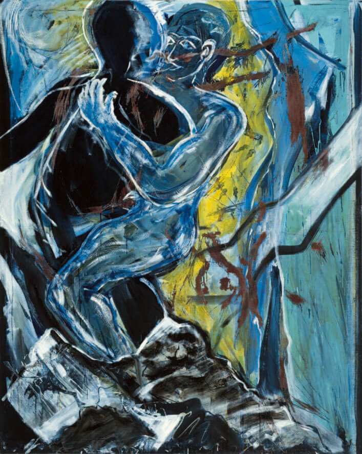 Verwandlung, 1983 | Dispersion, Kiesel, Öl/Leinwand | 200 × 160 cm | WVZ 323