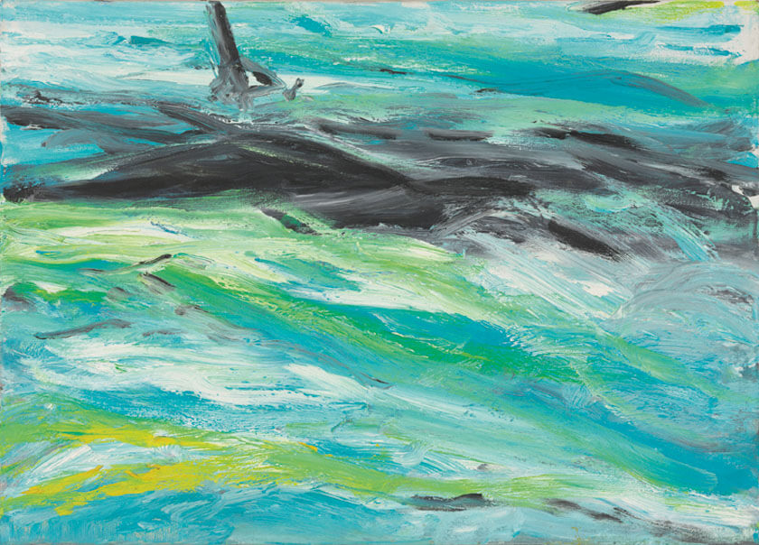 Bernd Zimmer | Sturm. Mittelmeer, 1982 | Öl/Leinwand | 50 × 70 cm | WVZ 329