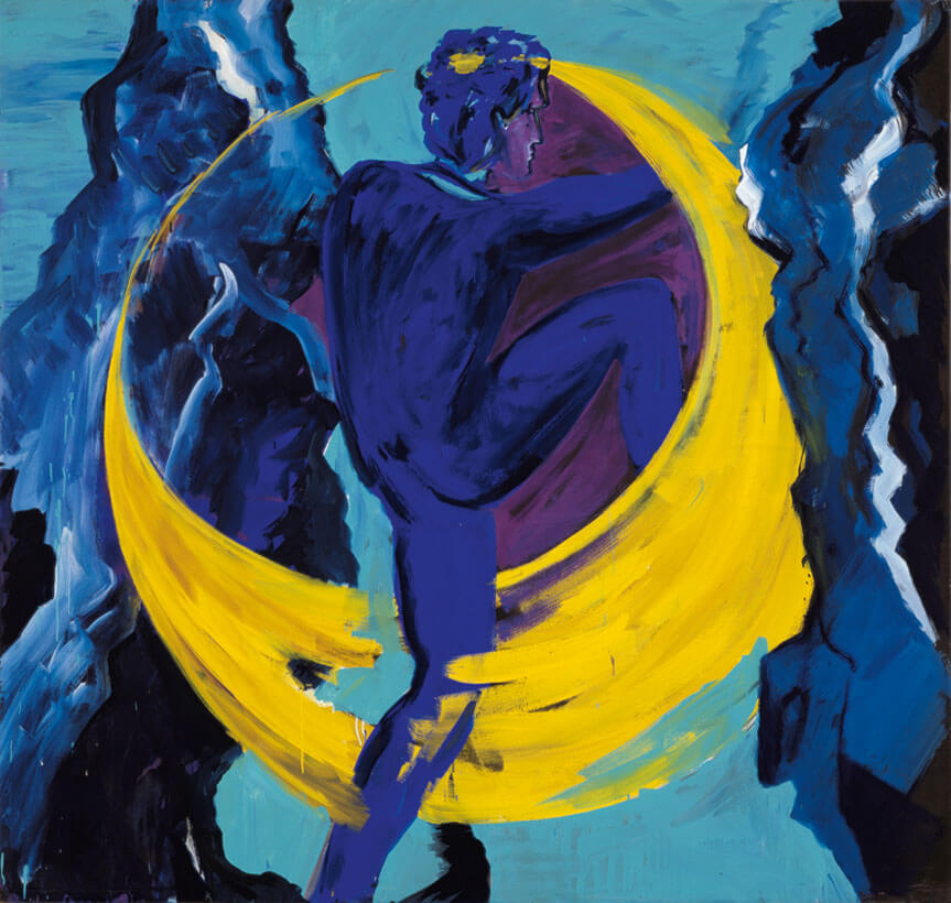 Bernd Zimmer | Durchsteigung des Mondes, 1982 | Acryl, Öl/Leinwand | 196 × 207 cm | WVZ 335