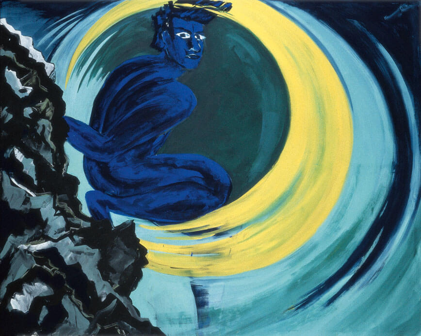 Bernd Zimmer | Besteigung des Mondes, 1983 | Dispersion/Leinwand | 200 × 250 cm | WVZ 337