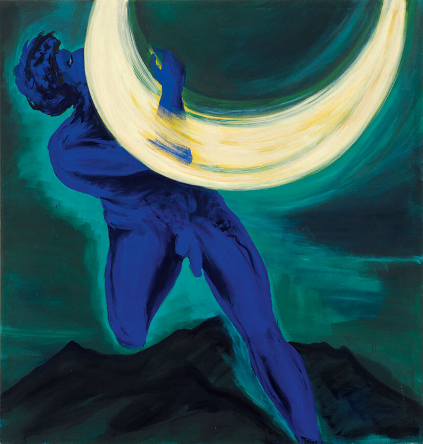 Bernd Zimmer | Der Mondsüchtige (Mondraub), 1983 | Dispersion/Leinwand | 210 × 200 cm | WVZ 339