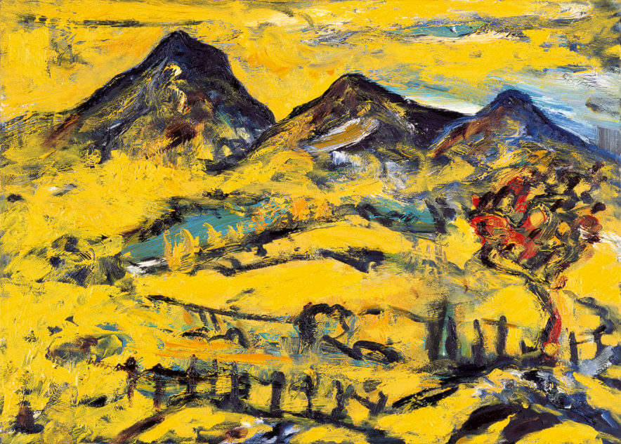 Gelbe Landschaft, 1983/85 | Öl/Leinwand | 50 × 70 cm | WVZ 357