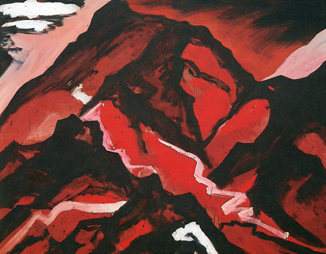 Berg (rot), 1983 | Dispersion, Öl/Leinwand | 180 × 230 cm | WVZ 368