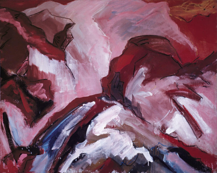 Bernd Zimmer | Gelbe Wolke. Roter Übergang, 1983 | Acryl, Öl/Leinwand | 160 × 200 cm | WVZ 370