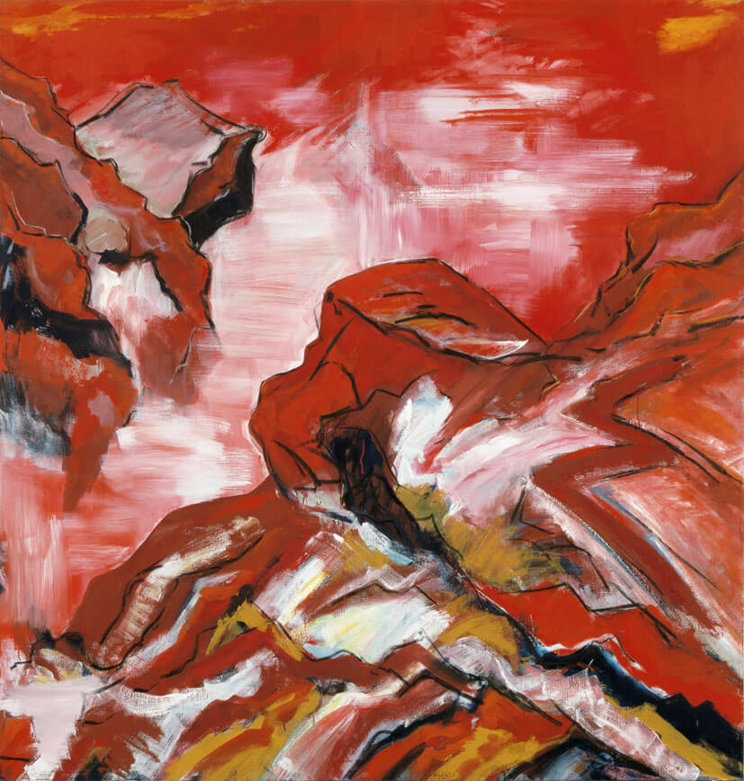 Bernd Zimmer | Kar. Abgrund, 1983 | Dispersion, Öl/Leinwand | 210 × 200 cm | WVZ 374