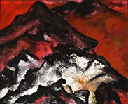 Bernd Zimmer | Bergwand. Abend, 1983 | Dispersion, Öl/Leinwand | 160 × 200 cm | WVZ 385
