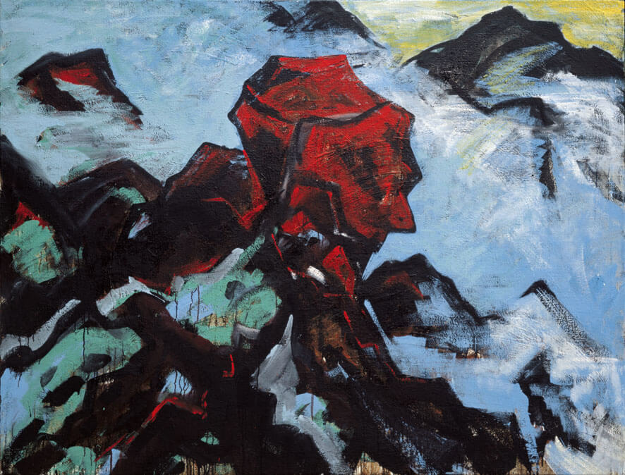 Am Weg, 1983 | Dispersion, Gips, Öl | 160 × 210 cm | WVZ 389