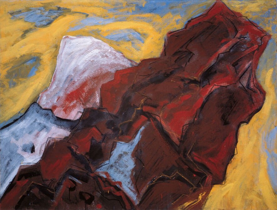 Bernd Zimmer | Gipfel, 1982/83 | Dispersion, Gips, Öl, Pastell | 160 × 210 cm | WVZ 392