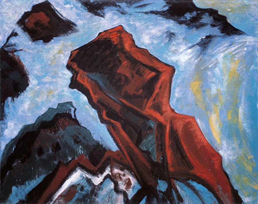 Roter Fels, 1983 | Dispersion, Öl | 160 × 200 cm | WVZ 396