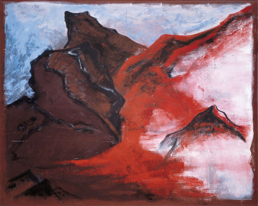 Bernd Zimmer | Roter Nebel, 1983 | Acryl, Öl, Sand/Leinwand | 160 × 200 cm | WVZ 403