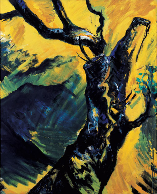 Olivenbaum. Frühling, 1984 | Acryl/Leinwand | 160 × 130 cm | WVZ 433