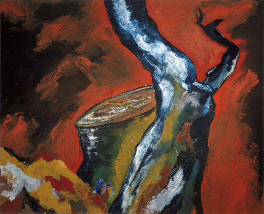 Baumstumpf, 1984 | Acryl/Leinwand | 130 × 160 cm | WVZ 434