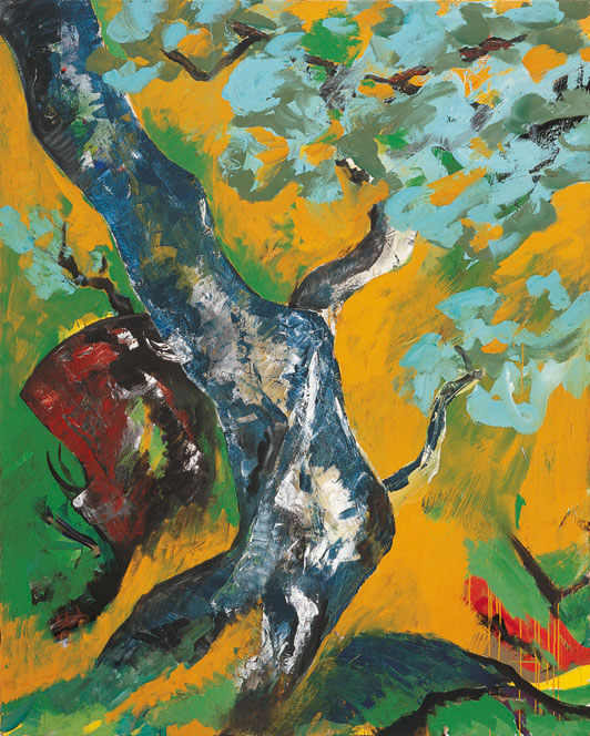 Im Olivenhain, 1984 | Dispersion, Öl/Leinwand | 200 × 160 cm | WVZ 448