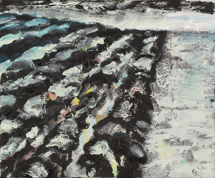 Acker. Schnee, 1984 | Öl/Leinwand | 20 × 30 cm | WVZ 477