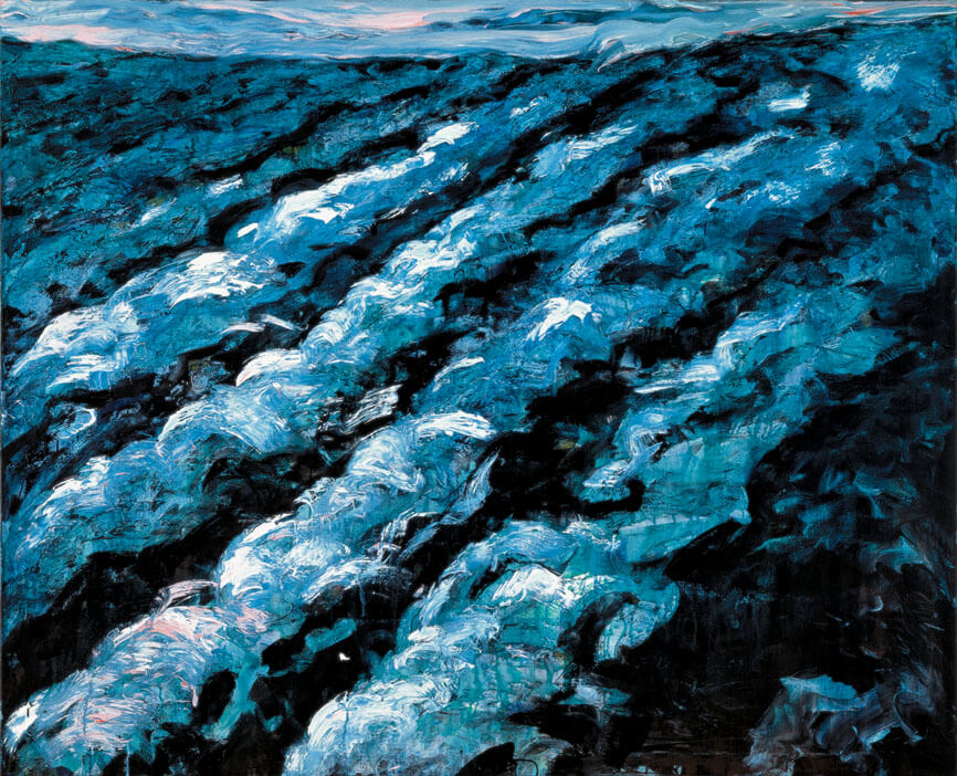 Erster Schnee, 1985 | Dispersion, Öl/Leinwand | 130 × 160 cm | WVZ 480