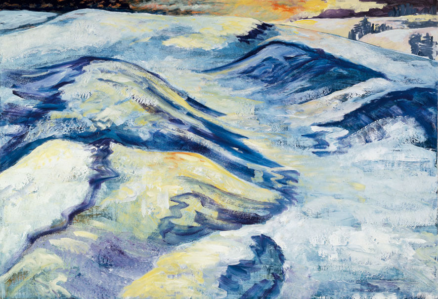 Endmoräne. Schnee, 1985 | Dispersion, Öl/Leinwand | 205 × 300 cm | WVZ 489