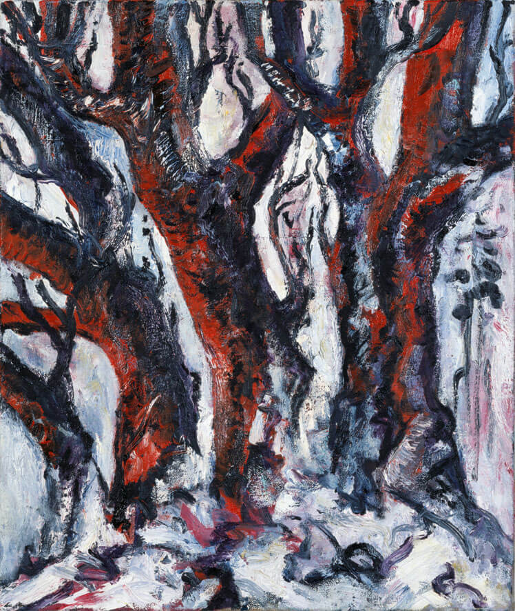Bernd Zimmer | Bäume. Nebel, 1985 | Öl/Leinwand | 65 × 55 cm | WVZ 493