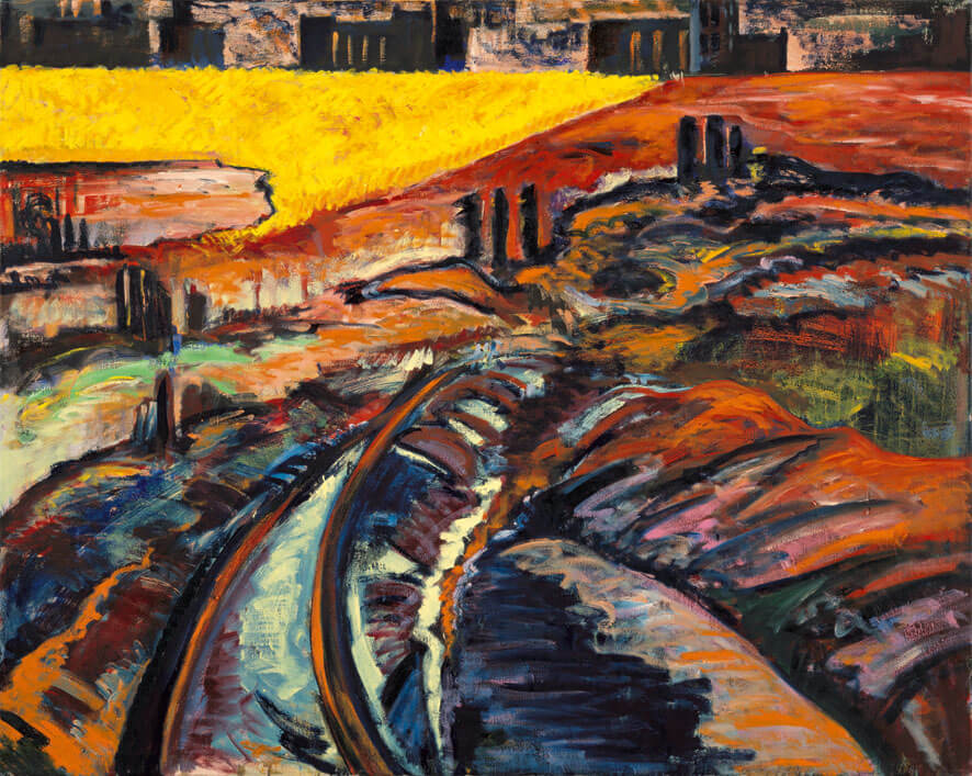 Vor der Stadt, 1985 | Öl/Leinwand | 160 × 200 cm | WVZ 516