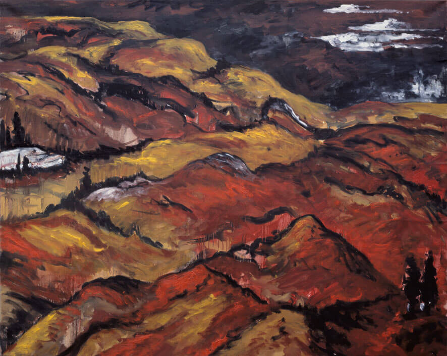 Moränenlandschaft (rot), 1985/86 | Öl/Leinwand | 160 × 200 cm | WVZ 527