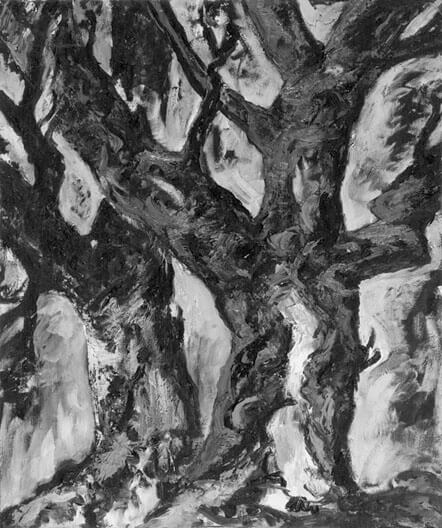Bernd Zimmer | o.T. (Bäume), 1984/85 | Öl/Leinwand | 60 × 50 cm | WVZ 540