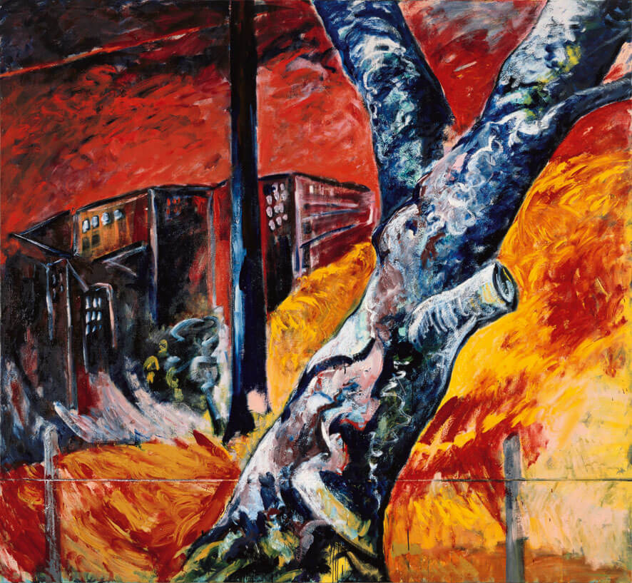 Bernd Zimmer | Stromausfall, 1985 | Öl/Leinwand | 230 × 250 cm | WVZ 554