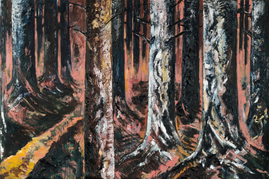 Bernd Zimmer | Fichtenwald, 1985 | Acryl, Öl/Leinwand | 240 × 340 cm | WVZ 569