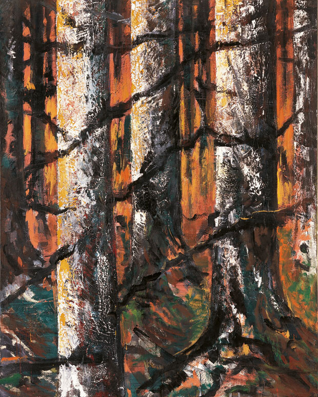Fichten, 1986 | Acryl, Öl/Leinwand | 200 × 160 cm | WVZ 572