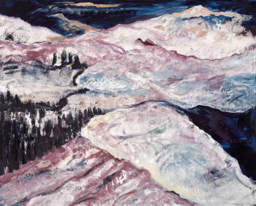 Moränen. Schnee, 1986 | Acryl/Leinwand | 160 × 200 cm | WVZ 575