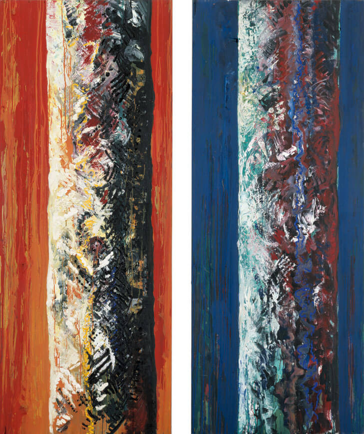 Bernd Zimmer | Stamm, 1986 | Acryl auf Holz | 190 × 146 cm, 2-teilig | WVZ 578