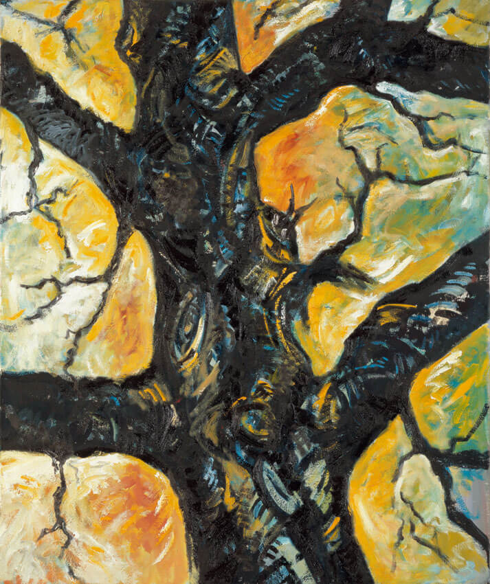 Bernd Zimmer | Baumschnitt, 1986 | Öl/Leinwand | 120 × 100 cm | WVZ 580