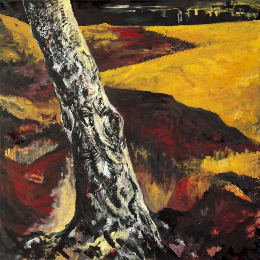 Stamm in Hochebene, 1986 | Acryl, Öl/Leinwand | 200 × 200 cm | WVZ 584
