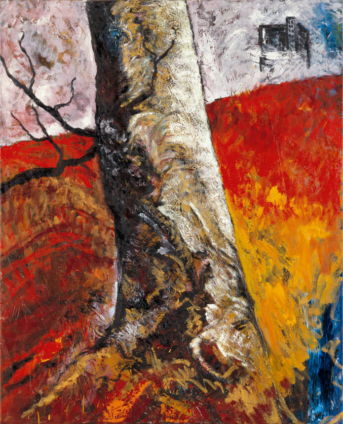 Bernd Zimmer | Baumstamm, 1985/86 | Öl/Leinwand | 160 × 130 cm | WVZ 585