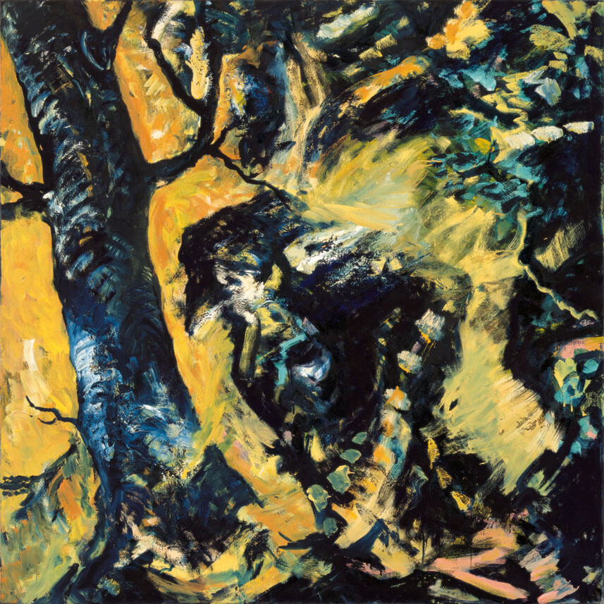 Bernd Zimmer | Versperrte Schlucht, 1986 | Acryl , Öl/Leinwand | 180 × 180 cm | WVZ 592
