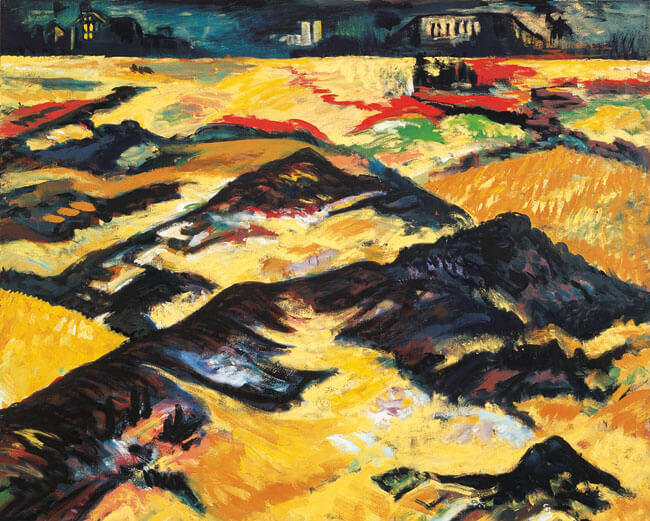 Bernd Zimmer | Moränenlandschaft, 1986 | Acryl, Öl/Leinwand | 160 × 200 cm | WVZ 600